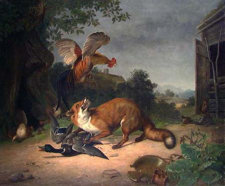 Christian August Lorentzen Fox in the Poultry Yard